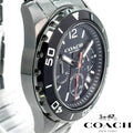 Coach Kent Chronograph Black Dial Black Steel Strap Watch for Men - 14602554