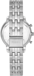 Fossil Neutra Chronograph Silver Dial Silver Steel Strap Watch for Women - ES5217