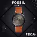 Fossil Commuter Three Hand Date Black Dial Brown Leather Strap Watch for Men - FS5276