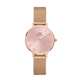 Daniel Wellington Petite Melrose Pink Dial Rose Gold Mesh Strap Watch For Women - DW00100368