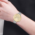 Hugo Boss Symphony Gold Dial Silver Mesh Bracelet Watch for Women - 1502600