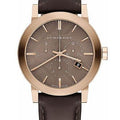 Burberry The City Grey Dial Brown Leather Strap Unisex Watch - BU9755