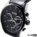 Hugo Boss Onyx Black Dial Black Leather Strap Watch for Men - 1513367