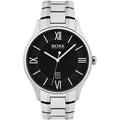 Hugo Boss Governer Black Dial Silver Steel Strap Watch for Men - 1513488