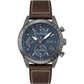 Hugo Boss Pilot Edition Blue Dial Brown Leather Strap Watch for Men - 1513852