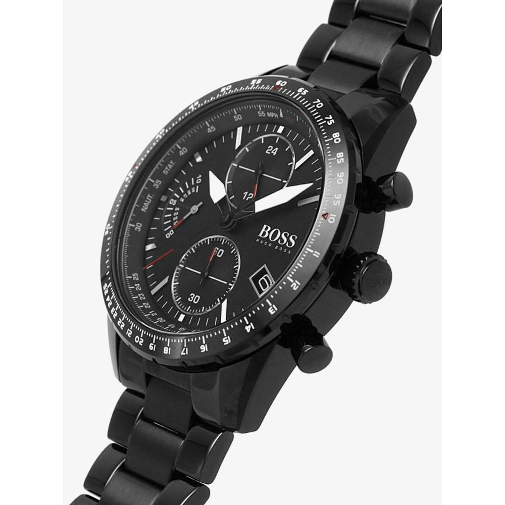 Hugo Boss Aero Black Dial Black Steel Strap Watch for Men - 1513771