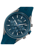 Hugo Boss Distinct Blue Dial Blue Rubber Strap Watch for Men - 1513856