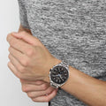 Hugo Boss Montre Distinct Black Dial Silver Steel Strap Watch for Men - 1513857
