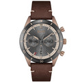 Hugo Boss Santiago Chronograph Grey Dial Brown Leather Strap Watch for Men - 1513861
