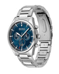 Hugo Boss Pioneer Blue Dial Silver Steel Strap Watch for Men - 1513867