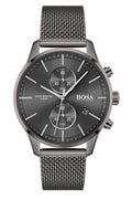 Hugo Boss Associate Black Dial Black Mesh Bracelet Watch for Men - 1513769