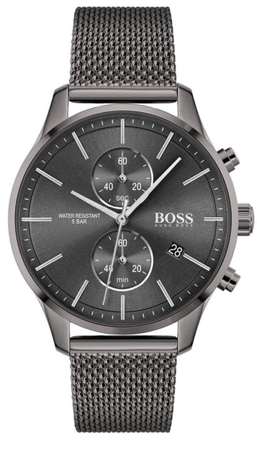 Hugo Boss Associate Grey Dial Grey Mesh Bracelet Watch for Men - 1513870