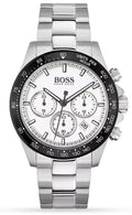 Hugo Boss Hero Chronograph White Dial Silver Steel Strap Watch for Men - 1513875