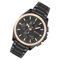 Hugo Boss Grandmaster Black Dial Black Steel Strap Watch for Men  - 1513885