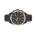 Hugo Boss Grandmaster Black Dial Black Steel Strap Watch for Men  - 1513885