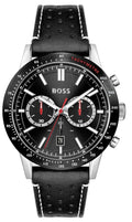 Hugo Boss Allure Black Dial Black Leather Strap Watch for Men - 1513920
