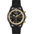 Hugo Boss Santiago Black Dial Black Nylon Strap Watch for Men - 1513935