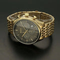 Hugo Boss Gregor Chronograph Grey Dial Gold Steel Strap Watch For Men - 1514051