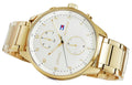 Tommy Hilfiger Chase Quartz White Dial Gold Steel Strap Watch for Men - 1791576