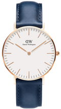 Daniel Wellington Classic Somerset White Dial Blue Leather Strap Watch For Men - DW00100121