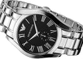 Emporio Armani Valente Black Dial Silver Steel Strap Watch For Men - AR0680