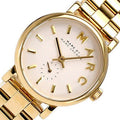 Marc Jacobs Baker White Dial Gold Steel Strap Watch for Women - MBM3247