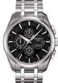 Tissot Couturier Chronograph Black Dial Silver Steel Strap Watch For Men - T035.617.11.051.00