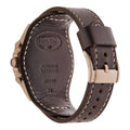 Fossil Nate Chronograph Gold Dial Brown Leather Strap Watch for Men - JR1495
