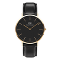 Daniel Wellington Classic Sheffield Black Dial Black Leather Strap Watch For Women - DW00100139