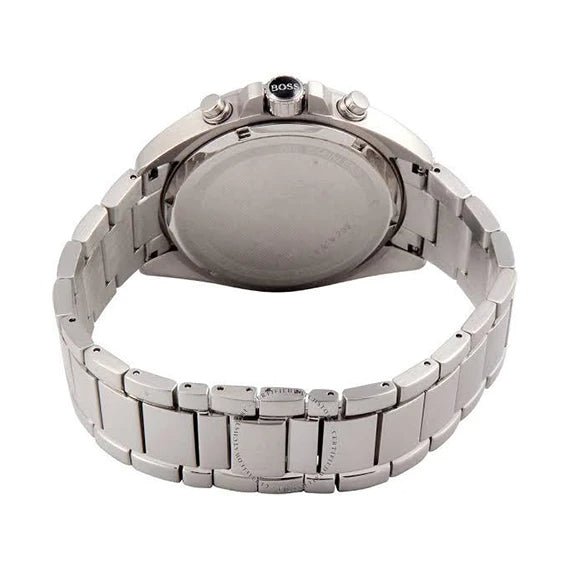 Hugo Boss Commander Black Dial Silver Steel Strap Watch for Men - 1513433