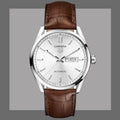 Tag Heuer Carrera Calibre 5 Automatic White Dial Brown Leather Strap Watch for Men - WAR201B.FC6291