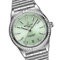 Breitling Chronomat Automatic 36 Diamonds Green Dial Two Tone Steel Strap Watch for Women - A10380591L1A1