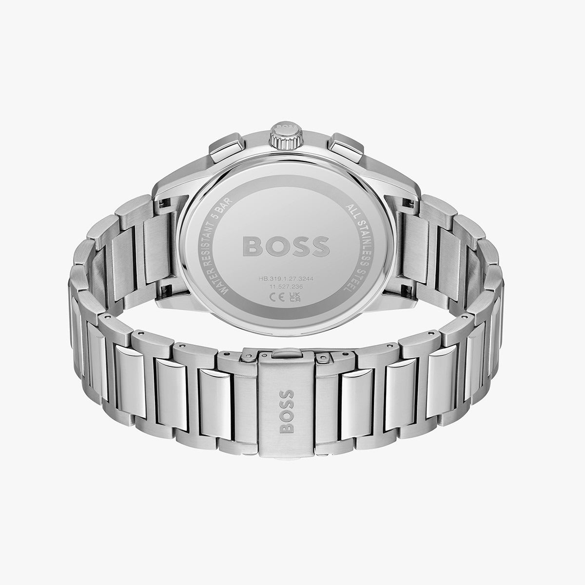 Hugo Boss Dapper Chronograph Blue Dial Silver Steel Strap Watch For Men - 1513927