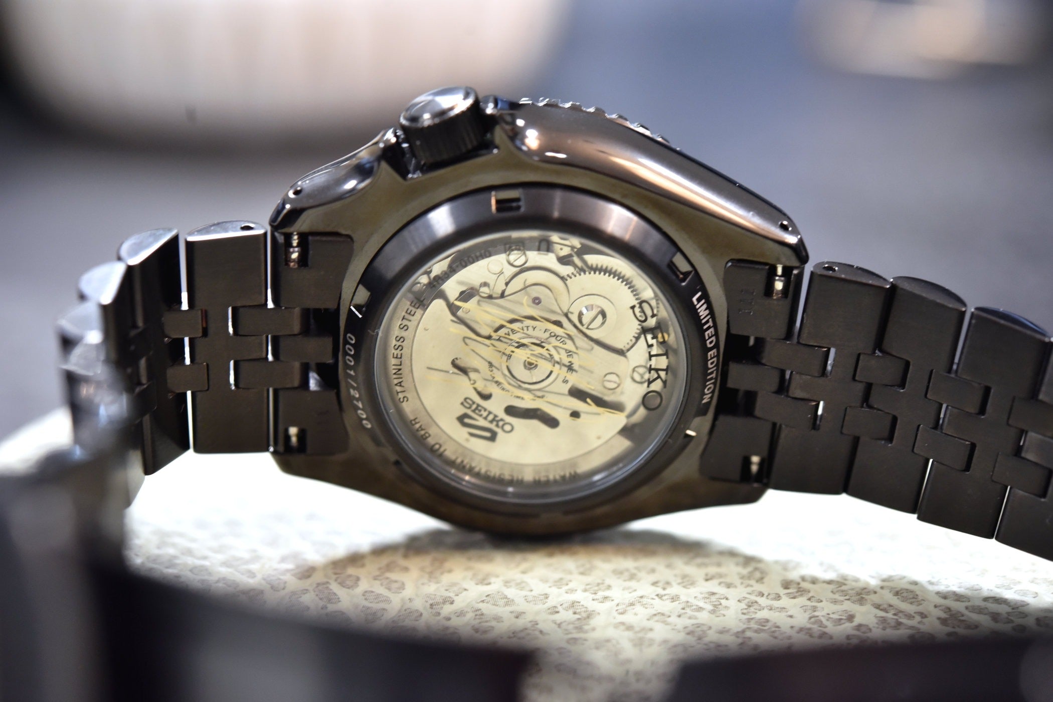 Seiko Automatic SKX GMT Yuto Horigome Limited Edition Black Dial Black Steel Strap Watch For Men - SSK027K1