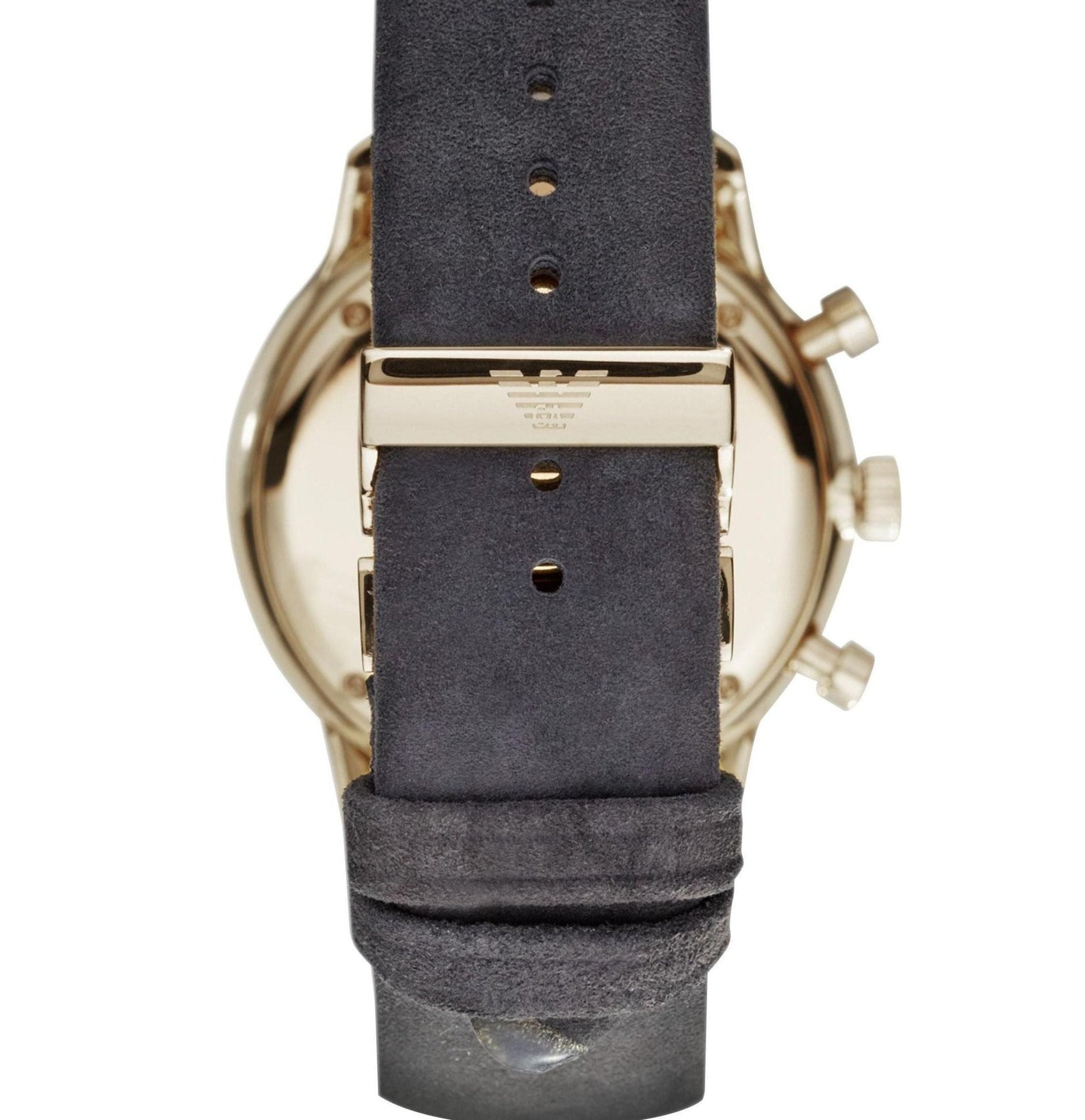 Emporio Armani Gianni Beige Dial Grey Leather Strap Watch For Men - AR0386