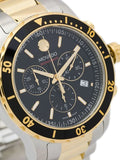 Movado Series 800 Chronograph Black Dial Two Tone Steel Strap Watch For Men - 2600146