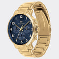 Tommy Hilfiger Daniel Chronograph Blue Dial Gold Steel Strap Watch for Men - 1710384