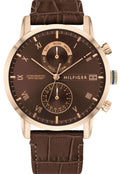 Tommy Hilfiger Kane Brown Dial Brown Leather Strap Watch for Men - 1710400