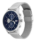 Tommy Hilfiger Weston Chronograph Blue Dial Silver Mesh Bracelet Watch For Men - 1710504