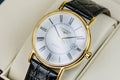 Longines Presence 25.5mm Automatic White Dial Black Leather Strap Watch for Women - L4.921.2.11.2