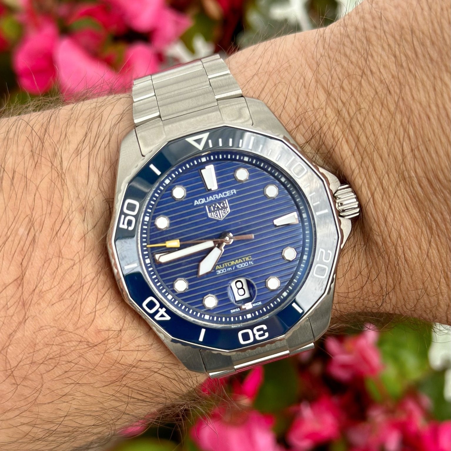 Tag Heuer Aquaracer Professional 300 Automatic Blue Dial Silver Steel Strap Watch for Men - WBP201B.BA0632