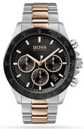 Hugo Boss Here Chronograph Black Dial Two Tone Steel Strap Watch for Men - 1513757