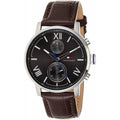 Tommy Hilfiger Aiden Quartz Black Dial Brown Leather Strap Watch for Men - 1791309