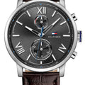 Tommy Hilfiger Aiden Quartz Black Dial Brown Leather Strap Watch for Men - 1791309