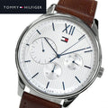 Tommy Hilfiger Damon Quartz White Dial Brown Leather Strap Watch for Men - 1791418