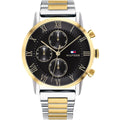 Tommy Hilfiger Analog Black Dial Two Tone Steel Strap Watch for Men - 1791539