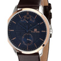 Tommy Hilfiger Hunter Blue Dial Brown Leather Strap Watch for Men - 1791605