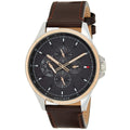 Tommy Hilfiger Shawn Multifunction Grey Dial Brown Leather Strap Watch for Men - 1791615