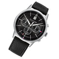 Tommy Hilfiger Kyle Quartz Black Dial Black Leather Strap Watch for Men - 1791630