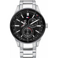 Tommy Hilfiger Austin Black Dial Silver Steel Strap Watch for Men - 1791639